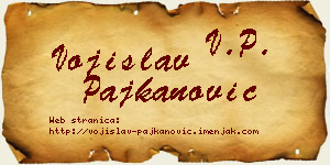 Vojislav Pajkanović vizit kartica